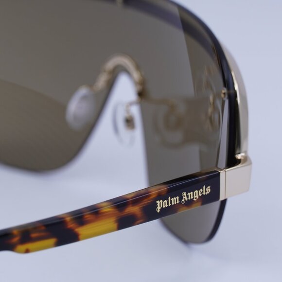 Palm Angels PERI10I KING 6064 Sunglasses Gold/Havana Shield Frame, Brown Lenses main image 4